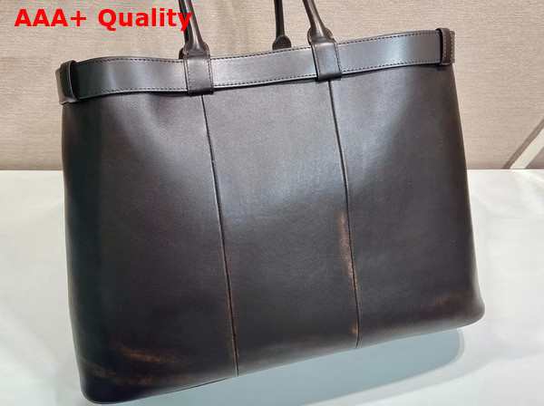 Prada Buckle Nappa Leather Bag in Dark Brown 2VG126 Replica