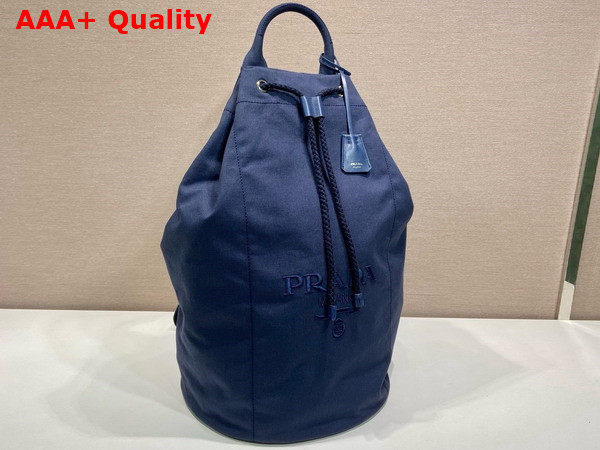 Prada Canvas Drawstring Duffle Bag in Baltic Blue 2VY011 Replica