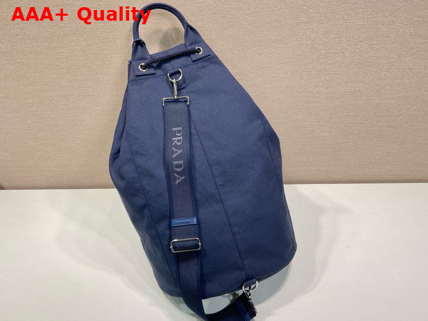 Prada Canvas Drawstring Duffle Bag in Baltic Blue 2VY011 Replica