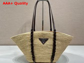 Prada Crochet Basket in Natural Replica