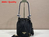 Prada Crochet Mini Bucket Bag in Black 1BE068 Replica