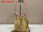 Prada Crochet Mini Bucket Bag in Natural 1BE068 Replica