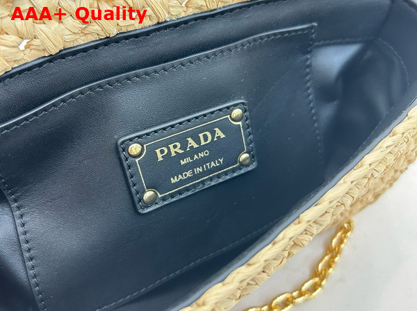 Prada Crochet Shoulder Bag Tan and Black 1BF135 Replica