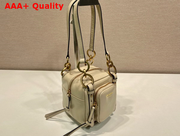 Prada Dangle Leather Top Handle Mini Bag in Powder Pink 1BB137 Replica