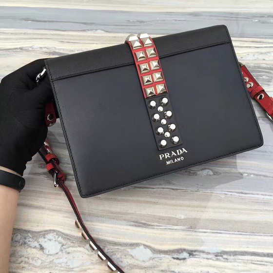 Prada Elektra Calf Leather Bag in Black