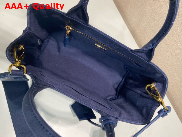 Prada Jardiniere Cotton Canvas Mini Handbag in Baltic Blue 1BA038 Replica