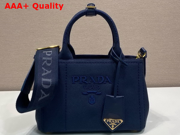 Prada Jardiniere Cotton Canvas Mini Handbag in Baltic Blue 1BA038 Replica