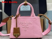 Prada Jardiniere Cotton Canvas Mini Handbag in Petal Pink 1BA038 Replica