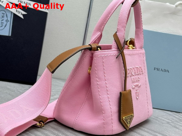 Prada Jardiniere Cotton Canvas Mini Handbag in Petal Pink 1BA038 Replica
