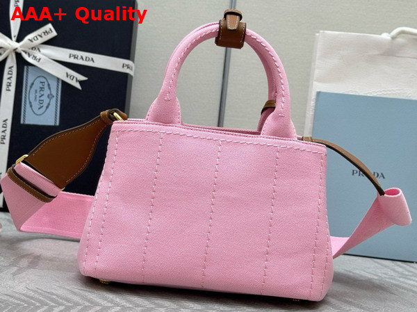 Prada Jardiniere Cotton Canvas Mini Handbag in Petal Pink 1BA038 Replica