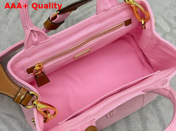 Prada Jardiniere Cotton Canvas Mini Handbag in Petal Pink 1BA038 Replica