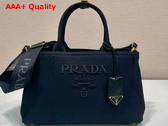 Prada Jardiniere Large Linen Blend Handbag in Black 1BG554 Replica