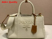 Prada Jardiniere Large Linen Blend Handbag in Natural 1BG554 Replica