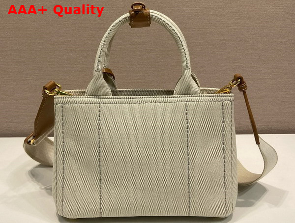 Prada Jardiniere Linen Blend Mini Bag in Natural 1BA038 Replica