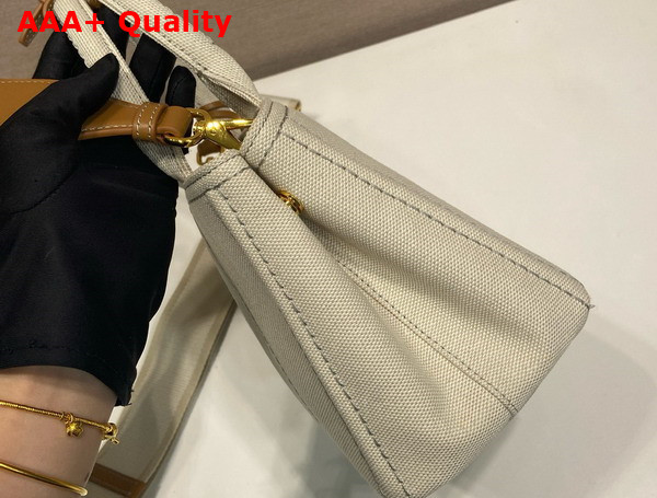 Prada Jardiniere Linen Blend Mini Bag in Natural 1BA038 Replica