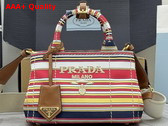 Prada Jardiniere Striped Cotton Canvas Mini Bag in Multicolor 1BA038 Replica