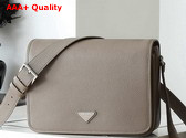 Prada Leather Shoulder Bag in Bamboo Gray 2VD074 Replica
