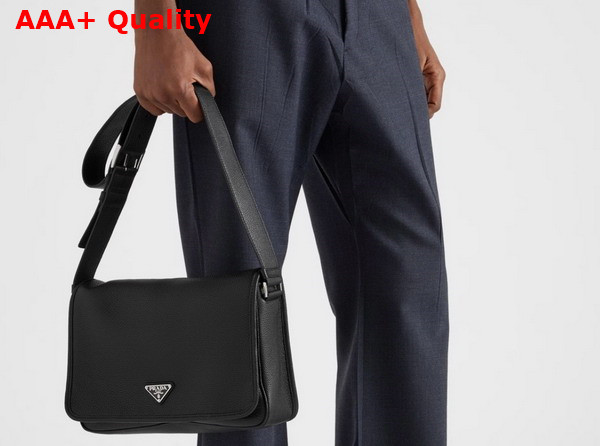 Prada Leather Shoulder Bag in Black 2VD075 Replica