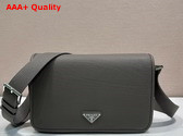 Prada Leather Shoulder Bag in Clay Gray 2VD075 Replica