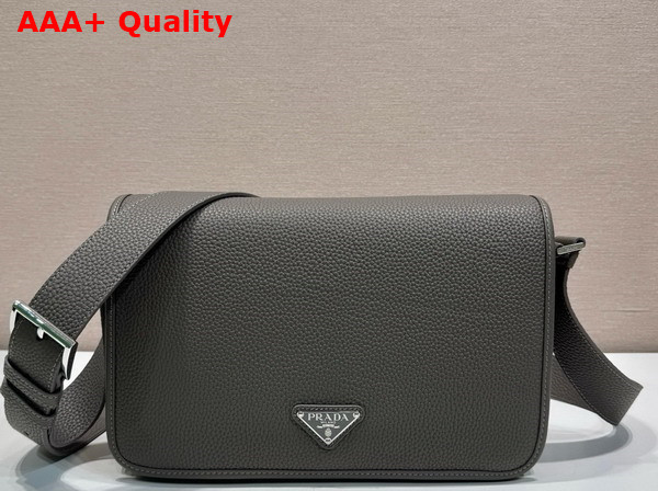 Prada Leather Shoulder Bag in Clay Gray 2VD075 Replica