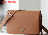 Prada Leather Shoulder Bag in Cognac 2VD074 Replica
