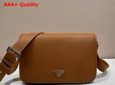 Prada Leather Shoulder Bag in Cognac 2VD075 Replica