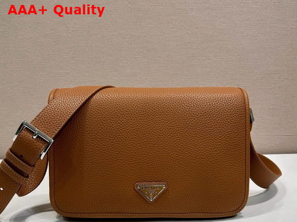 Prada Leather Shoulder Bag in Cognac 2VD075 Replica