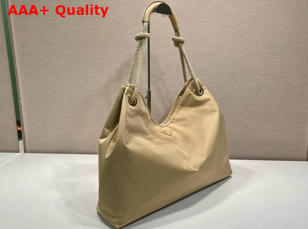 Prada Mariner Large Re Nylon Shoulder Bag in Camel 1BC244 Replica