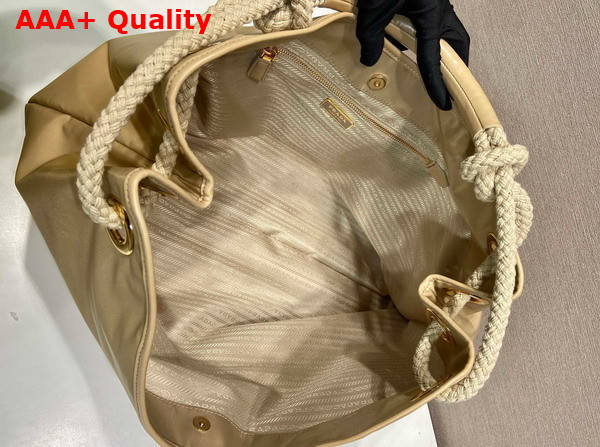 Prada Mariner Large Re Nylon Shoulder Bag in Camel 1BC244 Replica