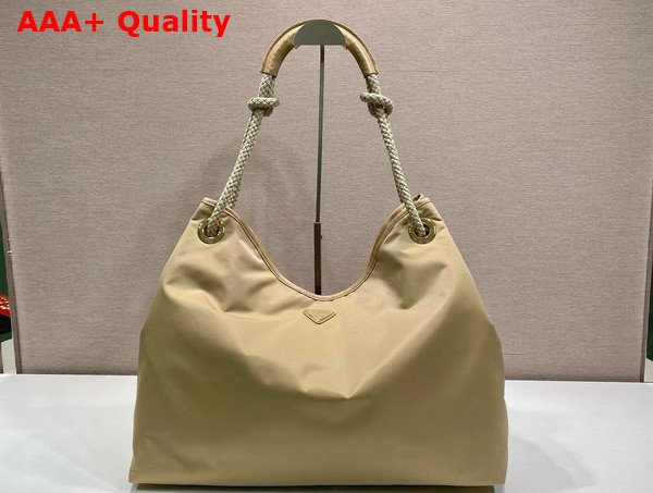 Prada Mariner Large Re Nylon Shoulder Bag in Camel 1BC244 Replica