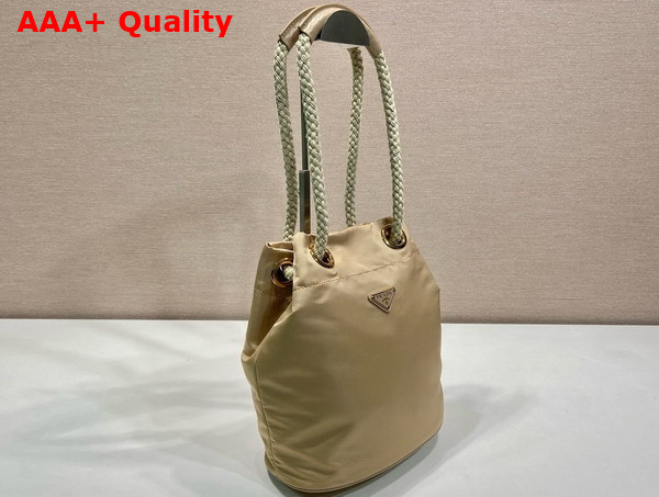Prada Mariner Re Nylon Small Bucket Bag in Beige 1BE082 Replica