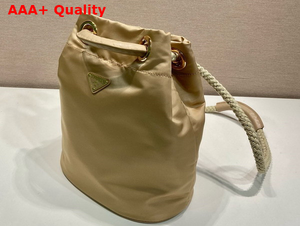 Prada Mariner Re Nylon Small Bucket Bag in Beige 1BE082 Replica