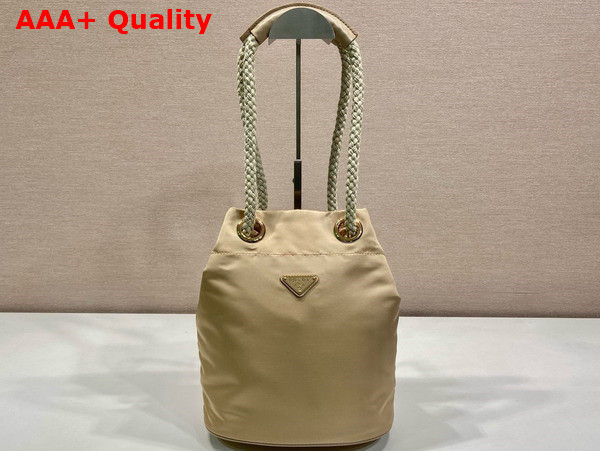 Prada Mariner Re Nylon Small Bucket Bag in Beige 1BE082 Replica