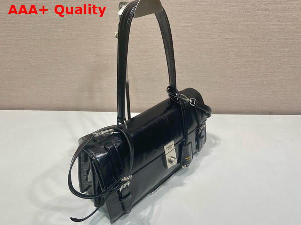 Prada Medium Leather Handbag in Black 1BN026 Replica
