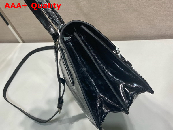 Prada Medium Leather Handbag in Black 1BN026 Replica