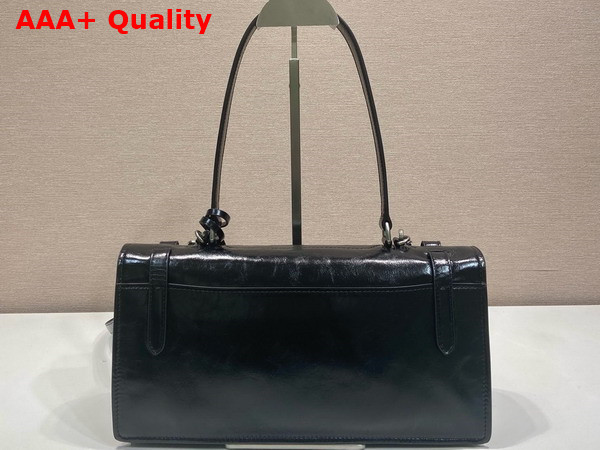 Prada Medium Leather Handbag in Black 1BN026 Replica