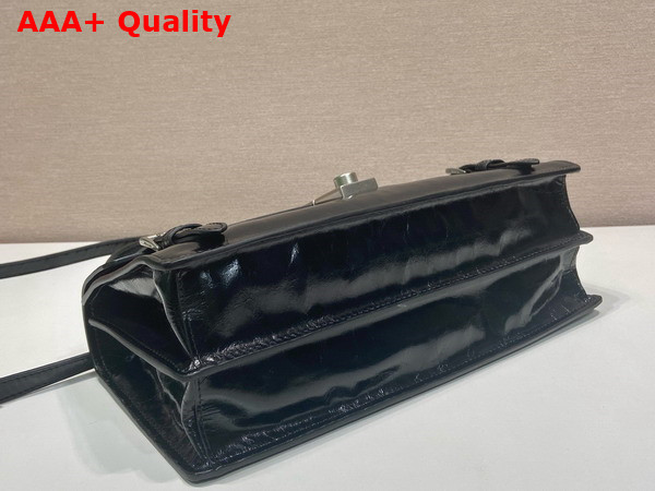 Prada Medium Leather Handbag in Black 1BN026 Replica