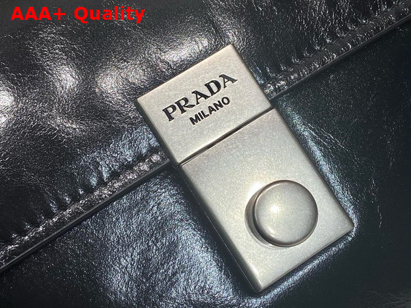 Prada Medium Leather Handbag in Black 1BN026 Replica