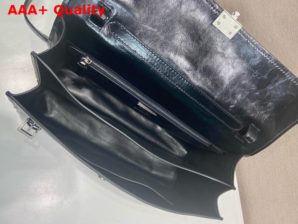 Prada Medium Leather Handbag in Black 1BN026 Replica
