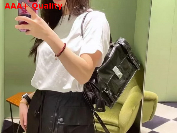 Prada Medium Leather Handbag in Black 1BN026 Replica