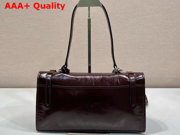 Prada Medium Leather Handbag in Dark Brown 1BN026 Replica