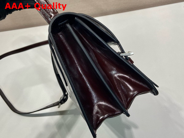 Prada Medium Leather Handbag in Dark Brown 1BN026 Replica