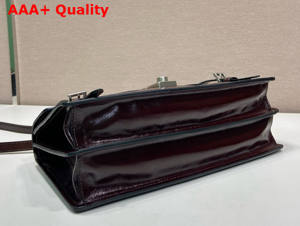 Prada Medium Leather Handbag in Dark Brown 1BN026 Replica
