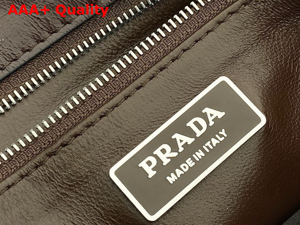 Prada Medium Leather Handbag in Dark Brown 1BN026 Replica