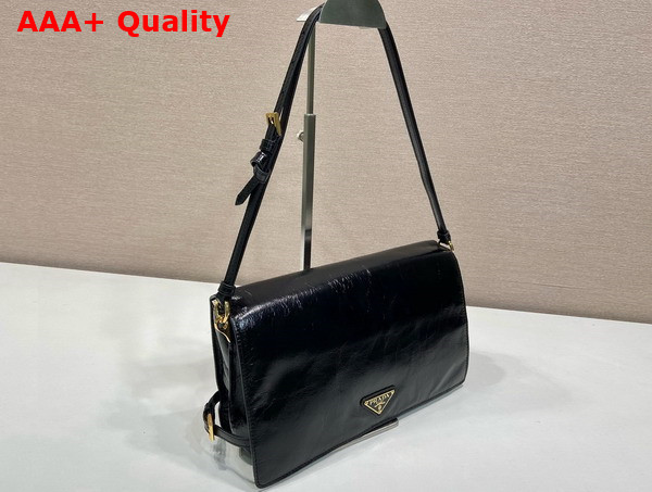 Prada Medium Leather Shoulder Bag in Black 1BD385 Replica