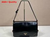 Prada Medium Leather Shoulder Bag in Black 1BD385 Replica