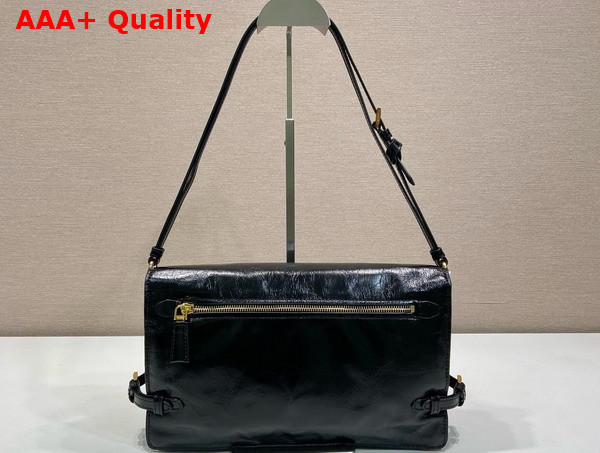 Prada Medium Leather Shoulder Bag in Black 1BD385 Replica