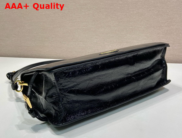 Prada Medium Leather Shoulder Bag in Black 1BD385 Replica