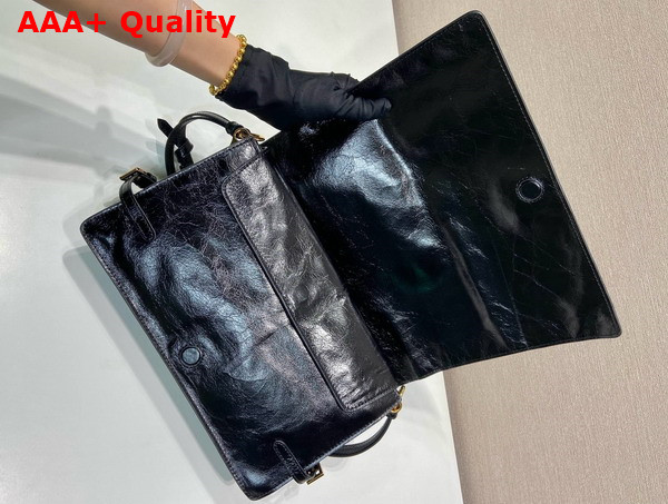 Prada Medium Leather Shoulder Bag in Black 1BD385 Replica