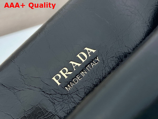 Prada Medium Leather Shoulder Bag in Black 1BD385 Replica
